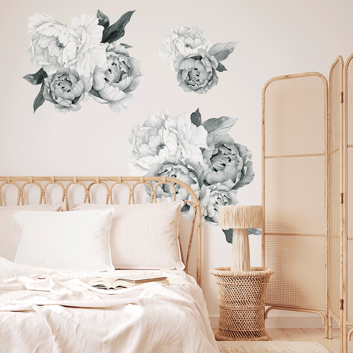 Midnight Peony Cluster Wall Decals