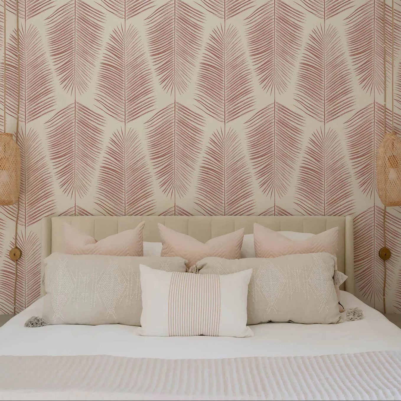 Pink Palm Leaf Wallpaper