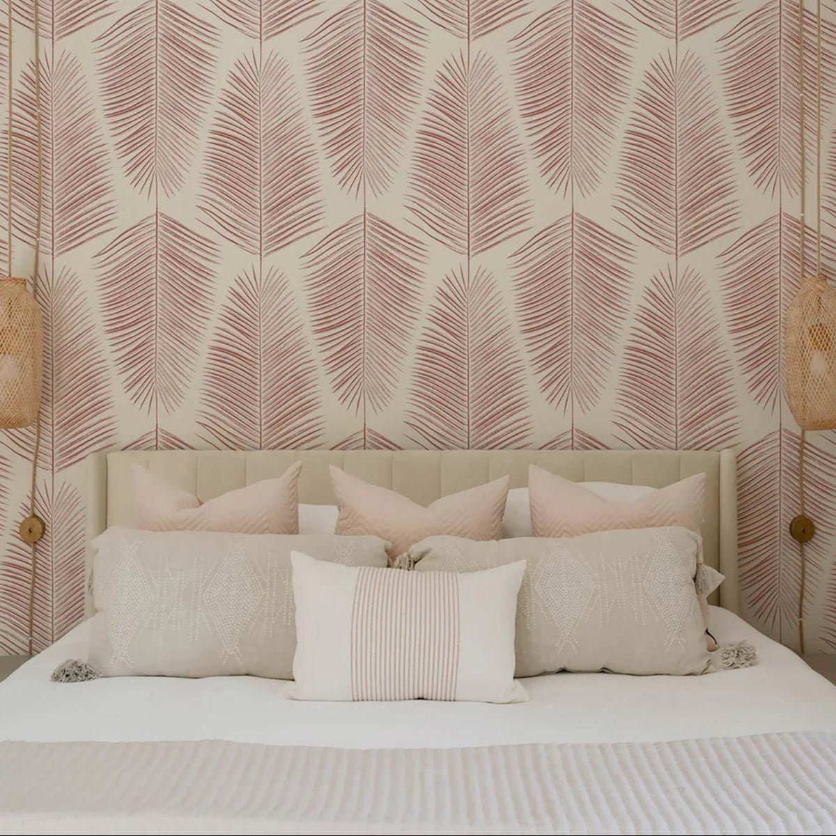 Pink Palm Leaf Wallpaper