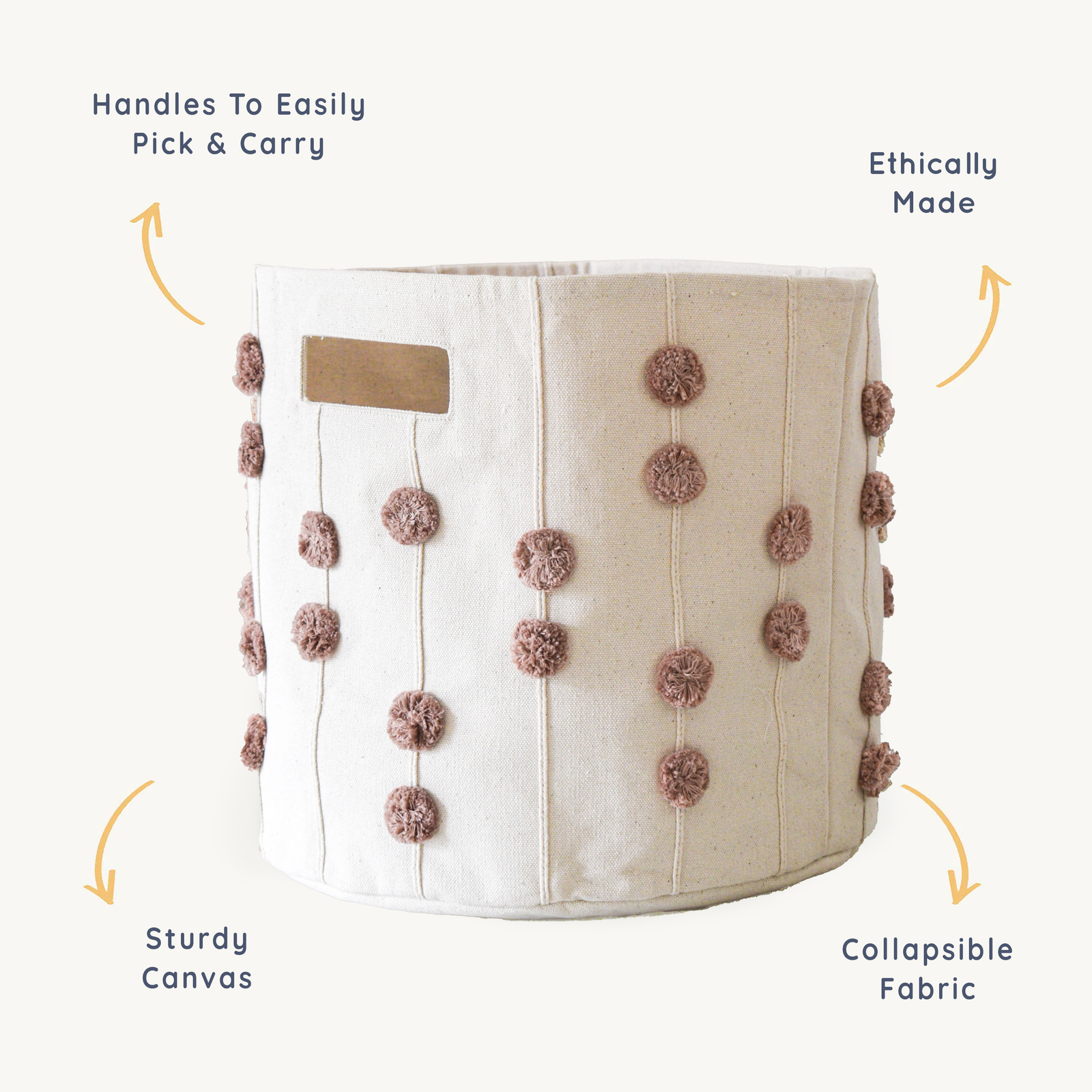 Pompom Storage Basket - Pecan