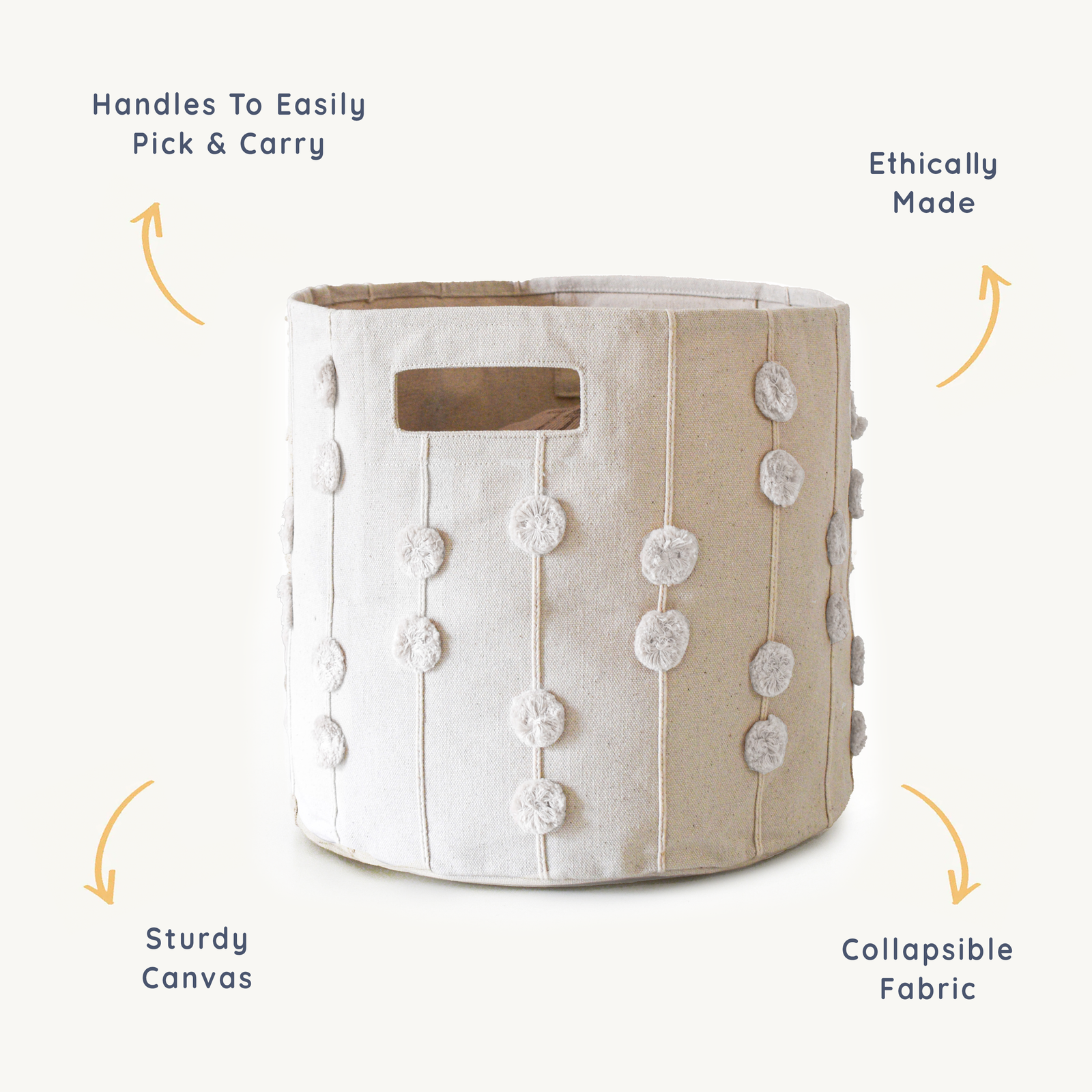 Pompom Storage Basket - Ivory