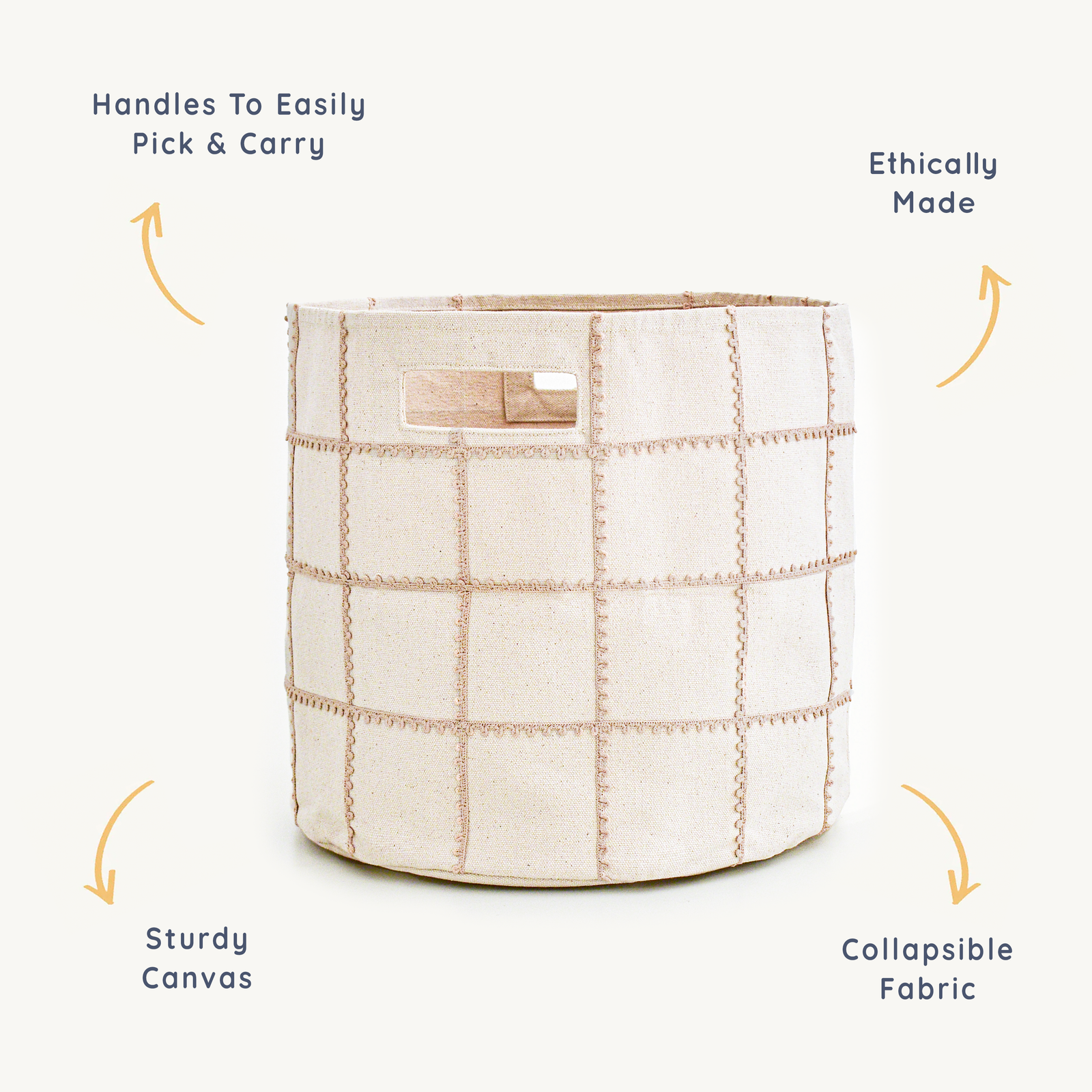 Lace Mesh Storage Basket - Taupe