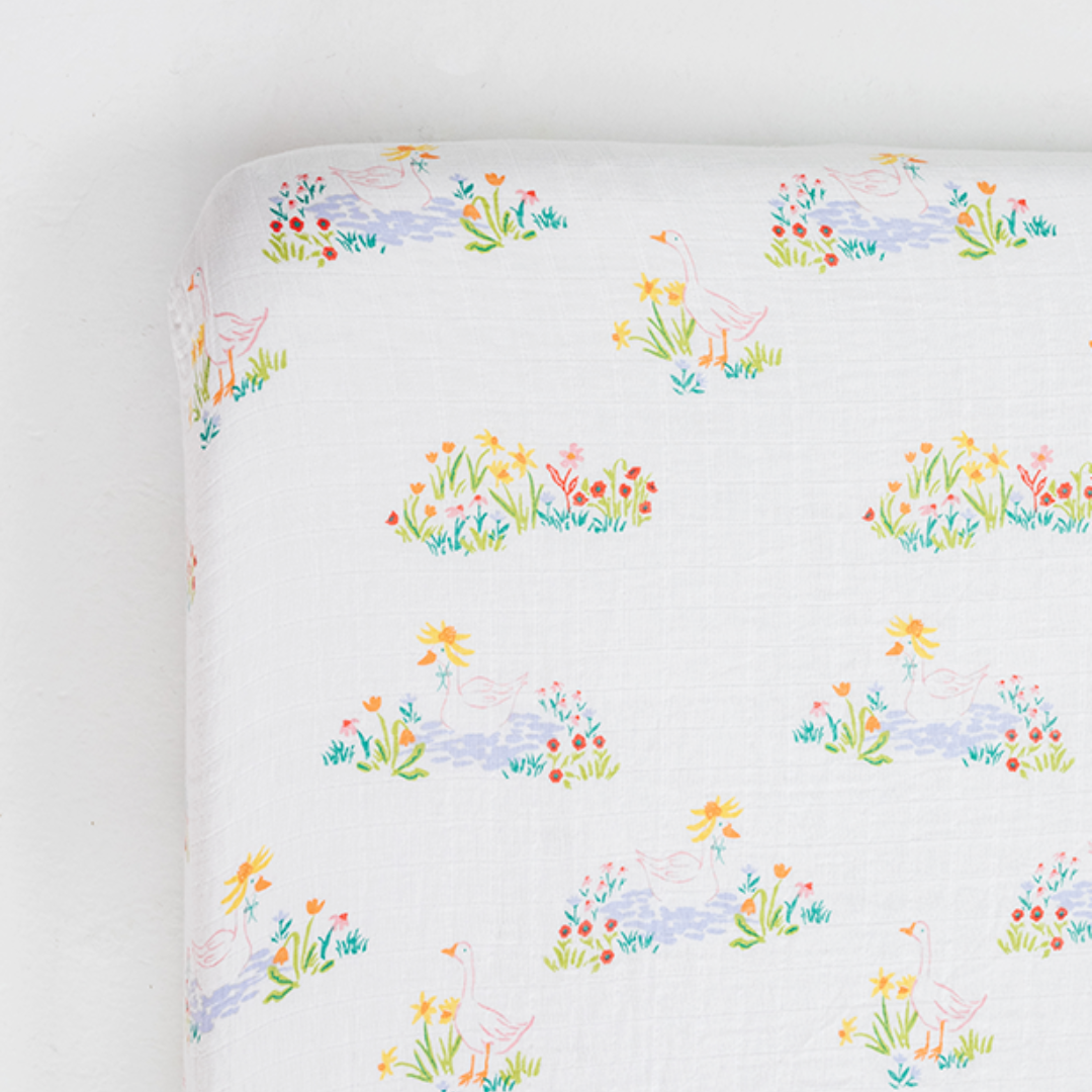 Garden Goose Crib Sheet