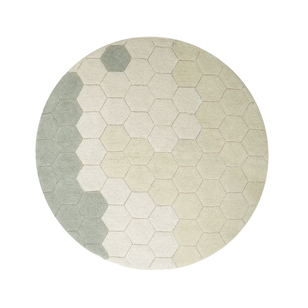Round Honeycomb Washable Rug