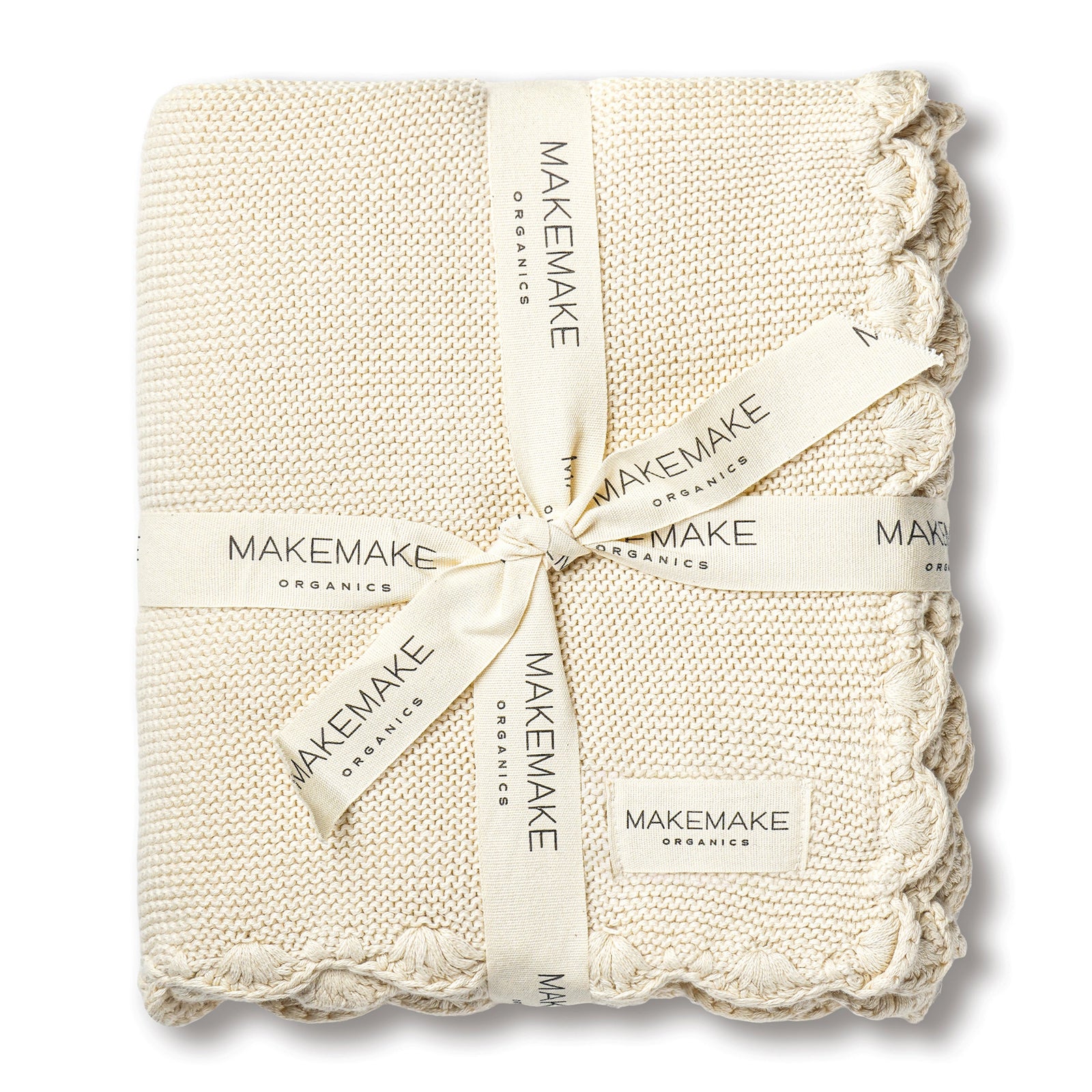 Vanilla Organic Cotton Scalloped Baby Blanket