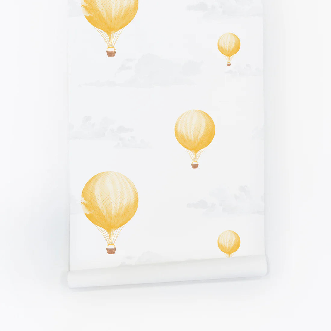 Yellow Vintage Hot Air Balloon Wallpaper