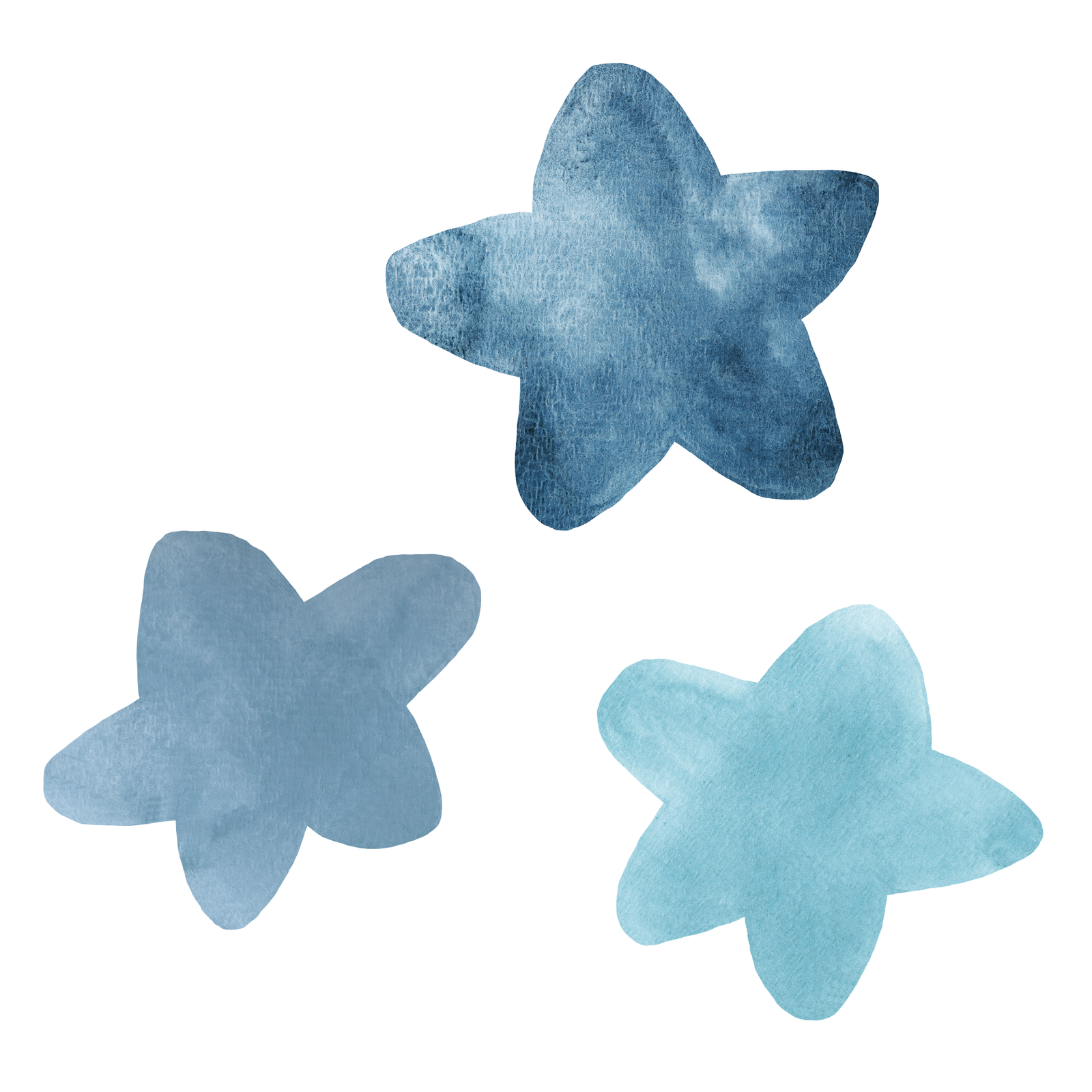 Watercolor Blue Star Wall Decals