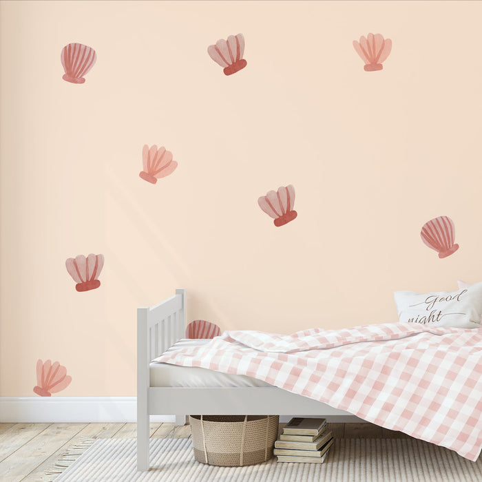 Watercolor Shell Wall Decal Set