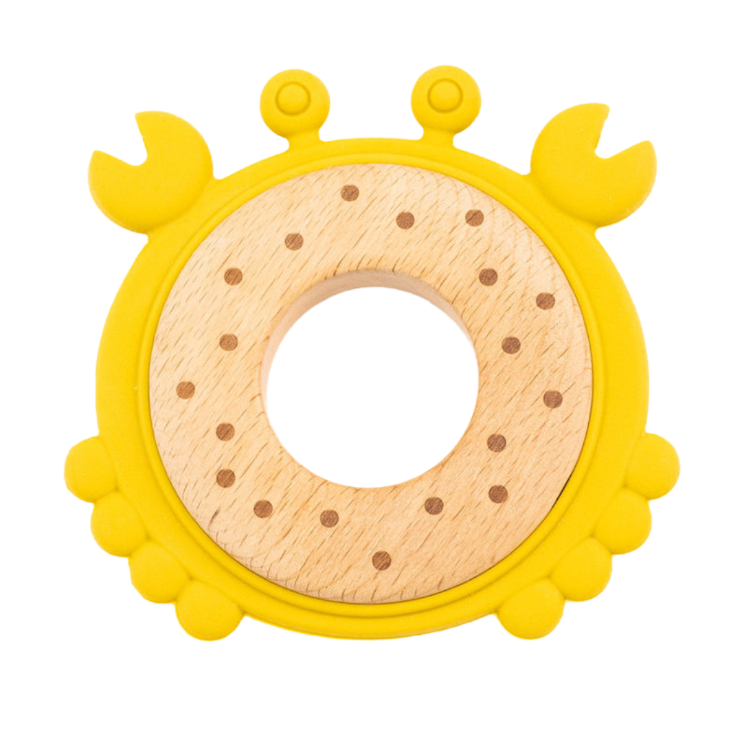 Silicone + Wood Animal Teether