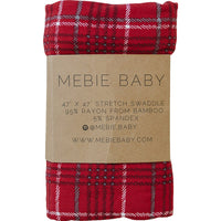 Red Plaid Stretch Swaddle Blanket