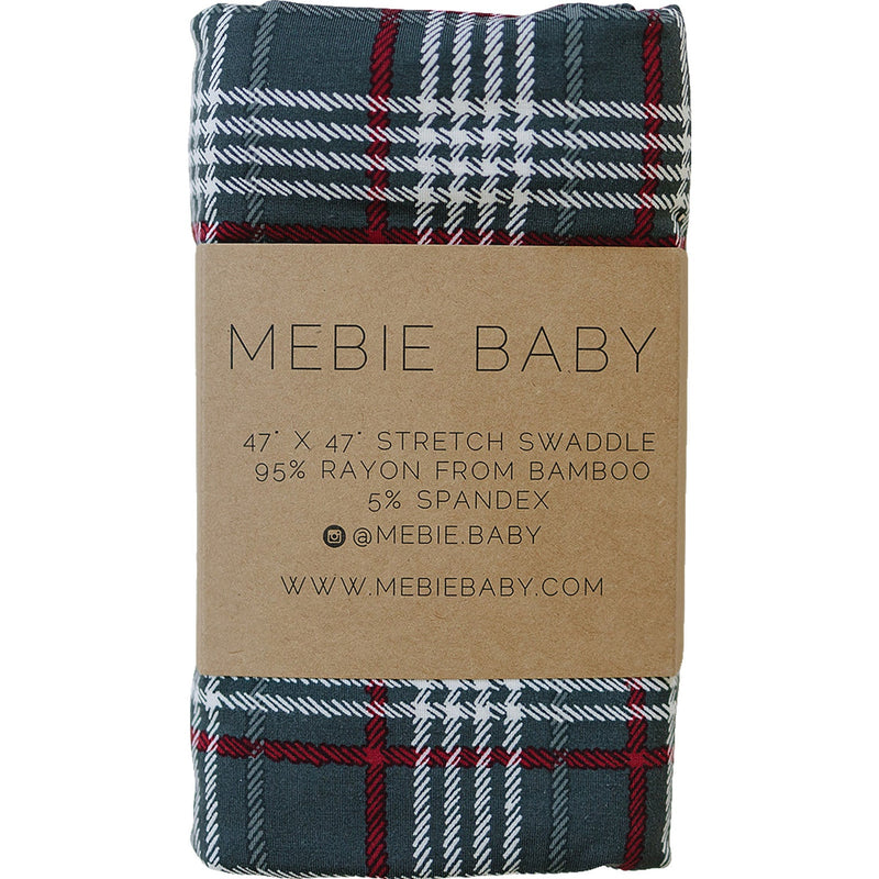 Green Plaid Stretch Swaddle Blanket