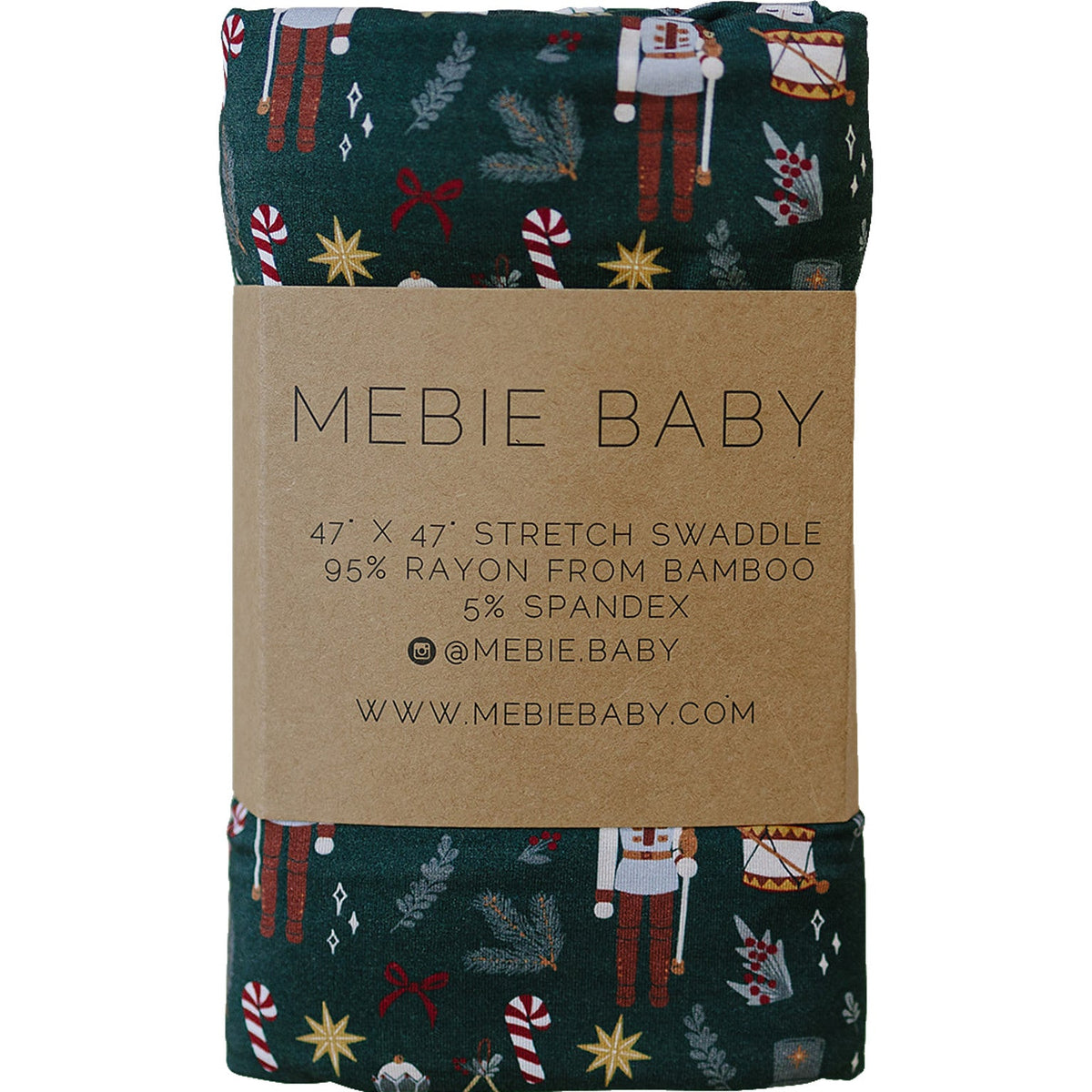 Green Nutcracker Stretch Swaddle Blanket