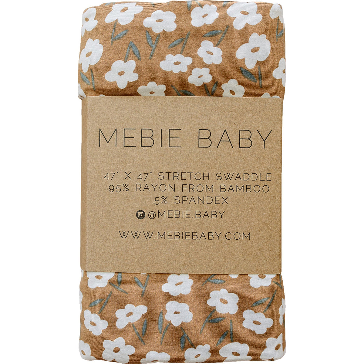 Mustard Floral Bamboo Stretch Swaddle Blanket