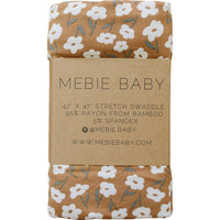 Mustard Floral Bamboo Stretch Swaddle Blanket