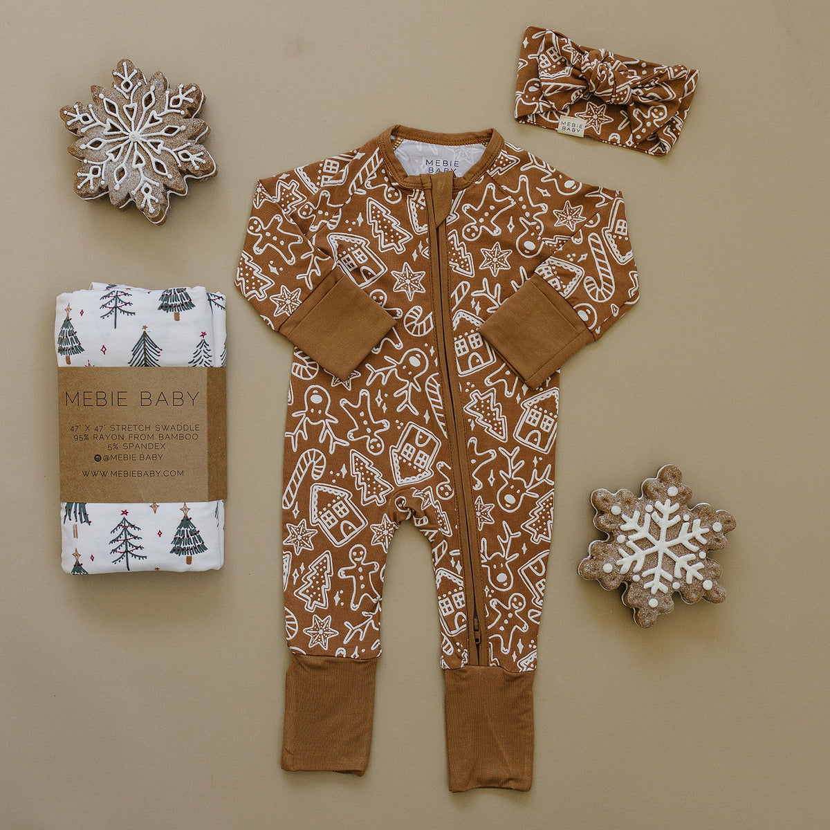 Gingerbread Bamboo Zipper Sleeper