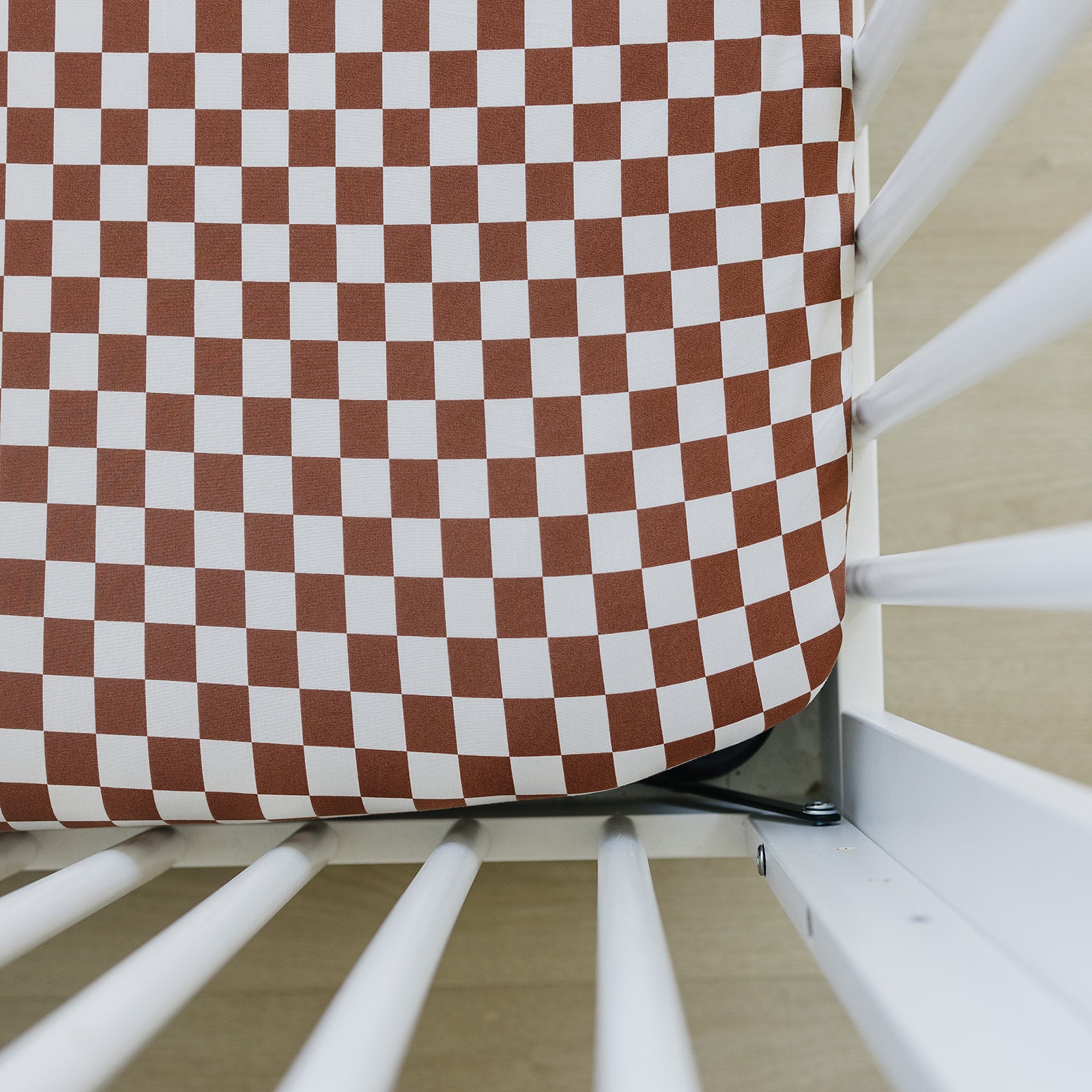 Rust Color Crib Mebie Baby Rust Checkered Bamboo Fitted Crib Sheet - Ultra-Soft ...