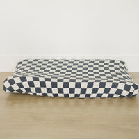 Charcoal Checkered Changing Pad Cover