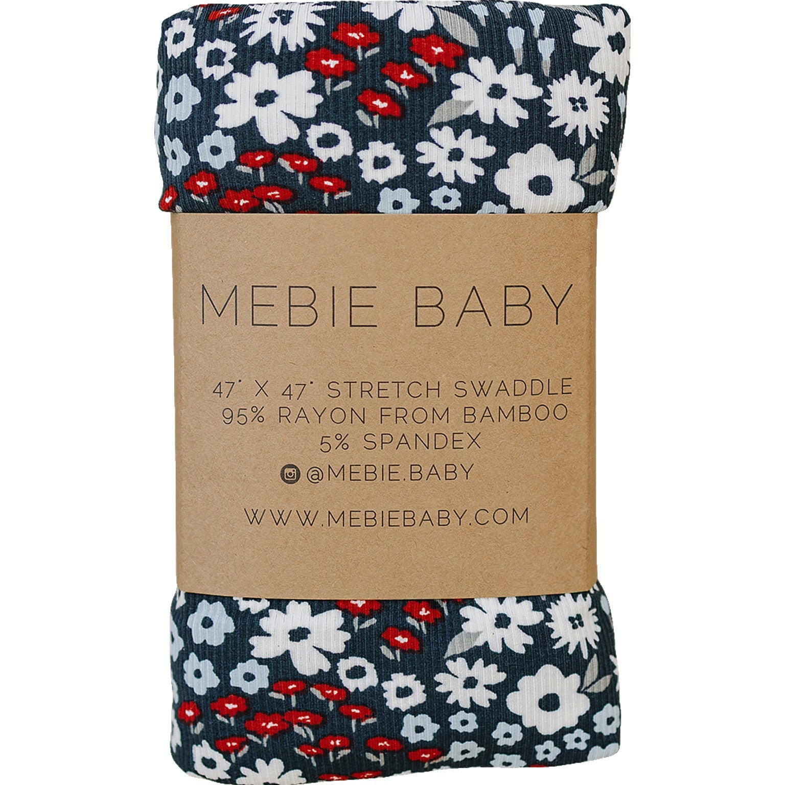 Americana Floral Ribbed Bamboo Stretch Swaddle Blanket