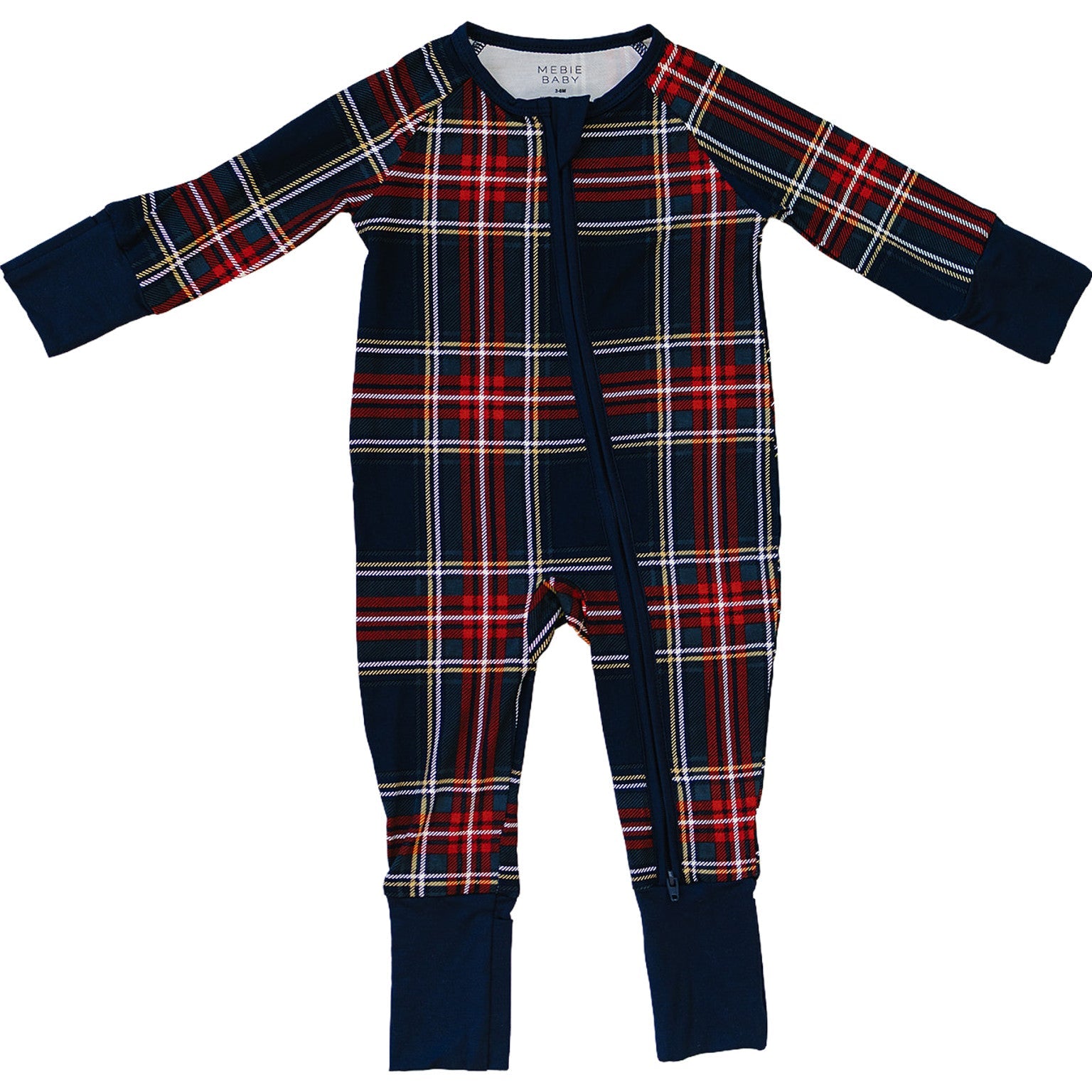 Christmas Plaid Bamboo Zipper Romper