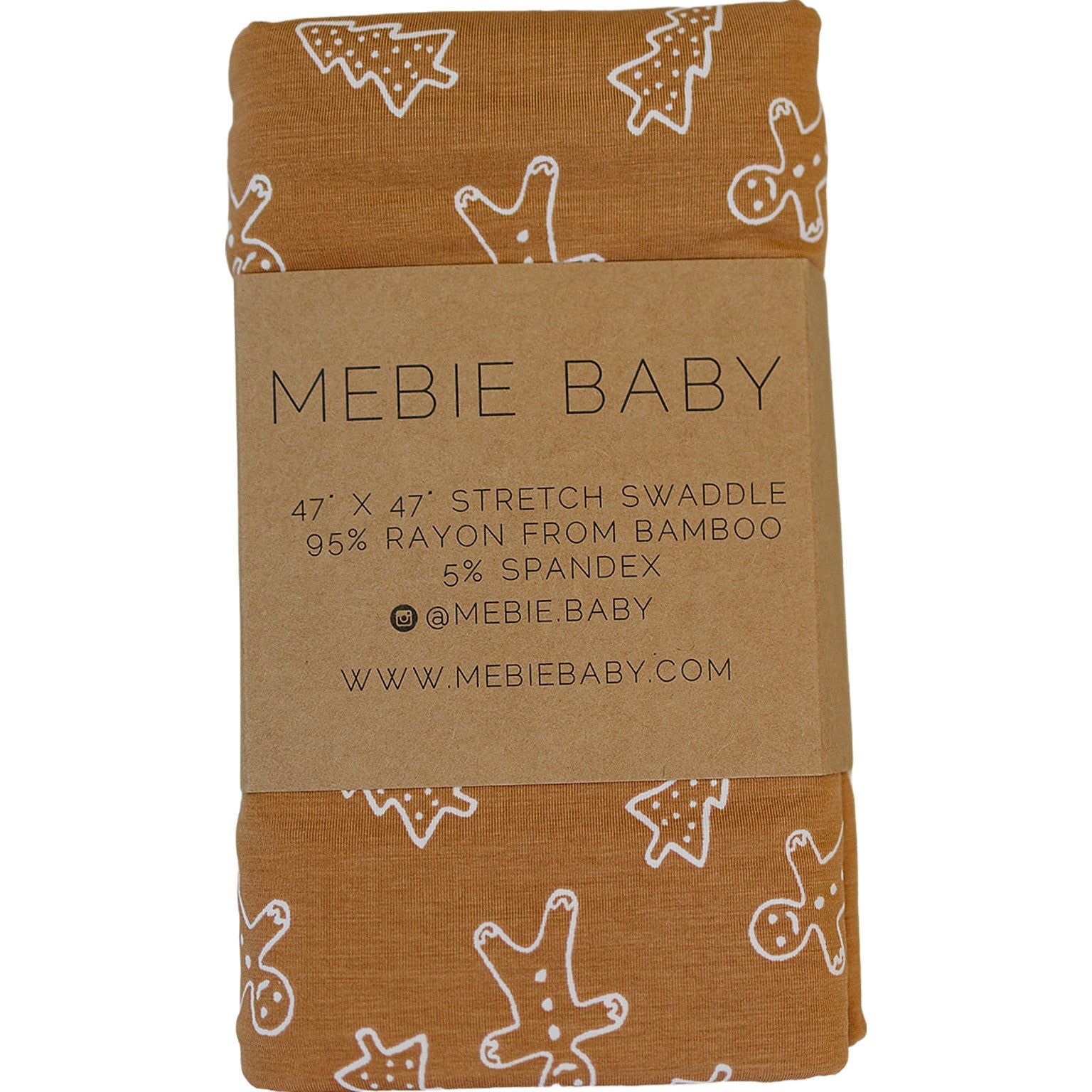 Gingerbread Bamboo Stretch Swaddle Blanket