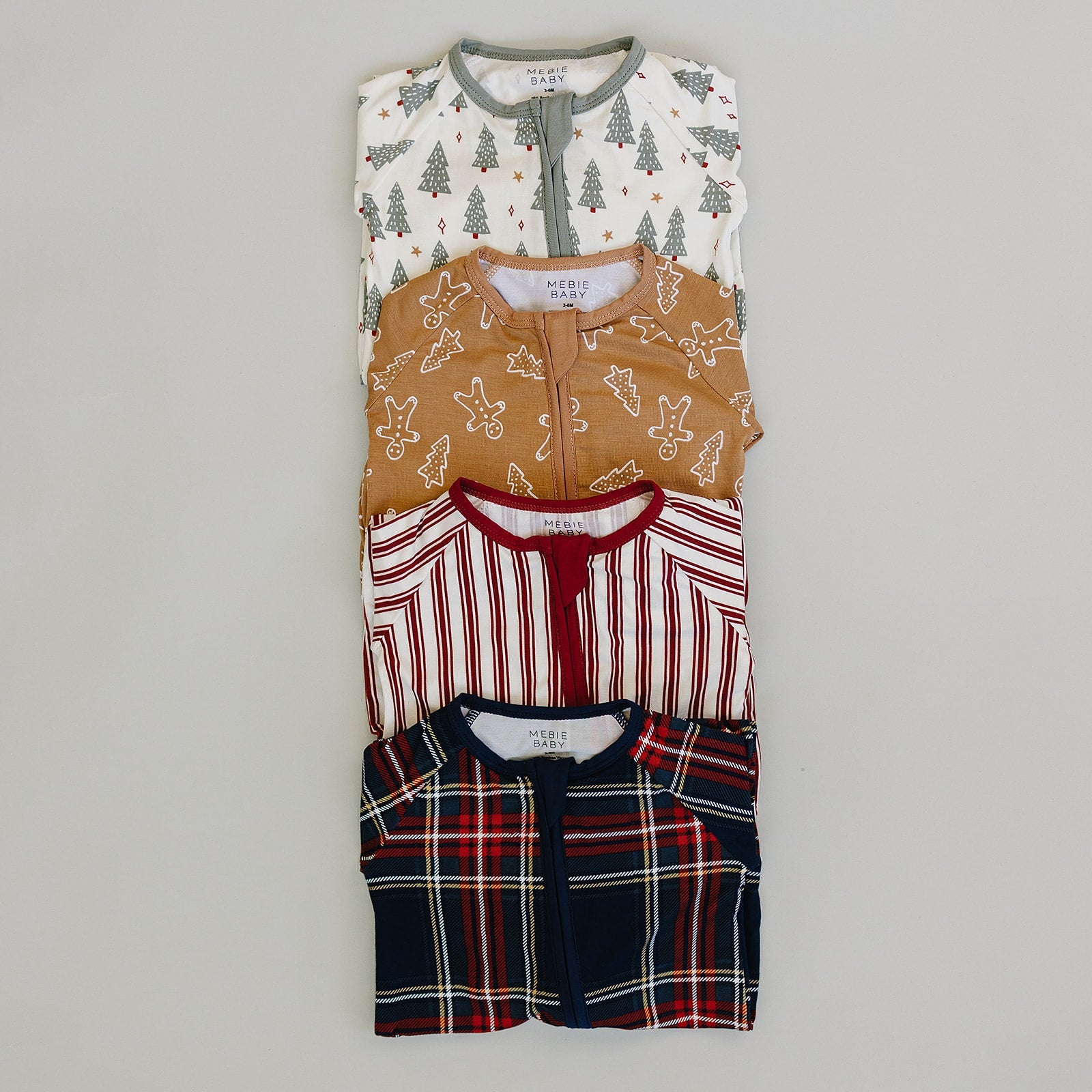 Christmas Plaid Bamboo Zipper Romper