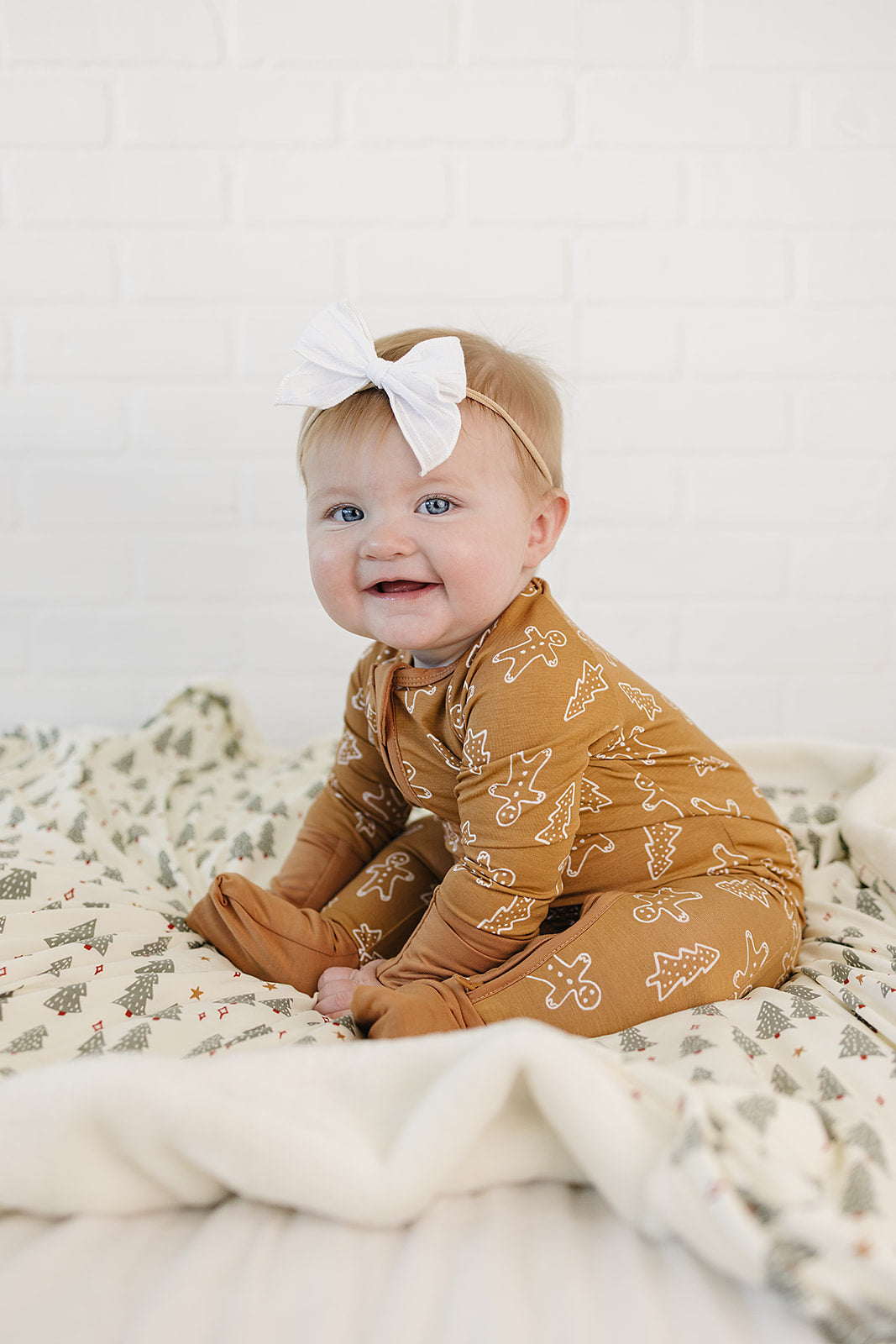 Gingerbread Bamboo Zipper Romper