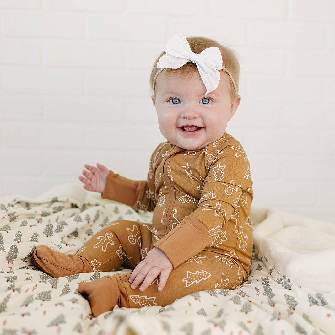 Gingerbread Bamboo Zipper Romper
