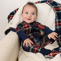 Christmas Plaid Bamboo Zipper Romper