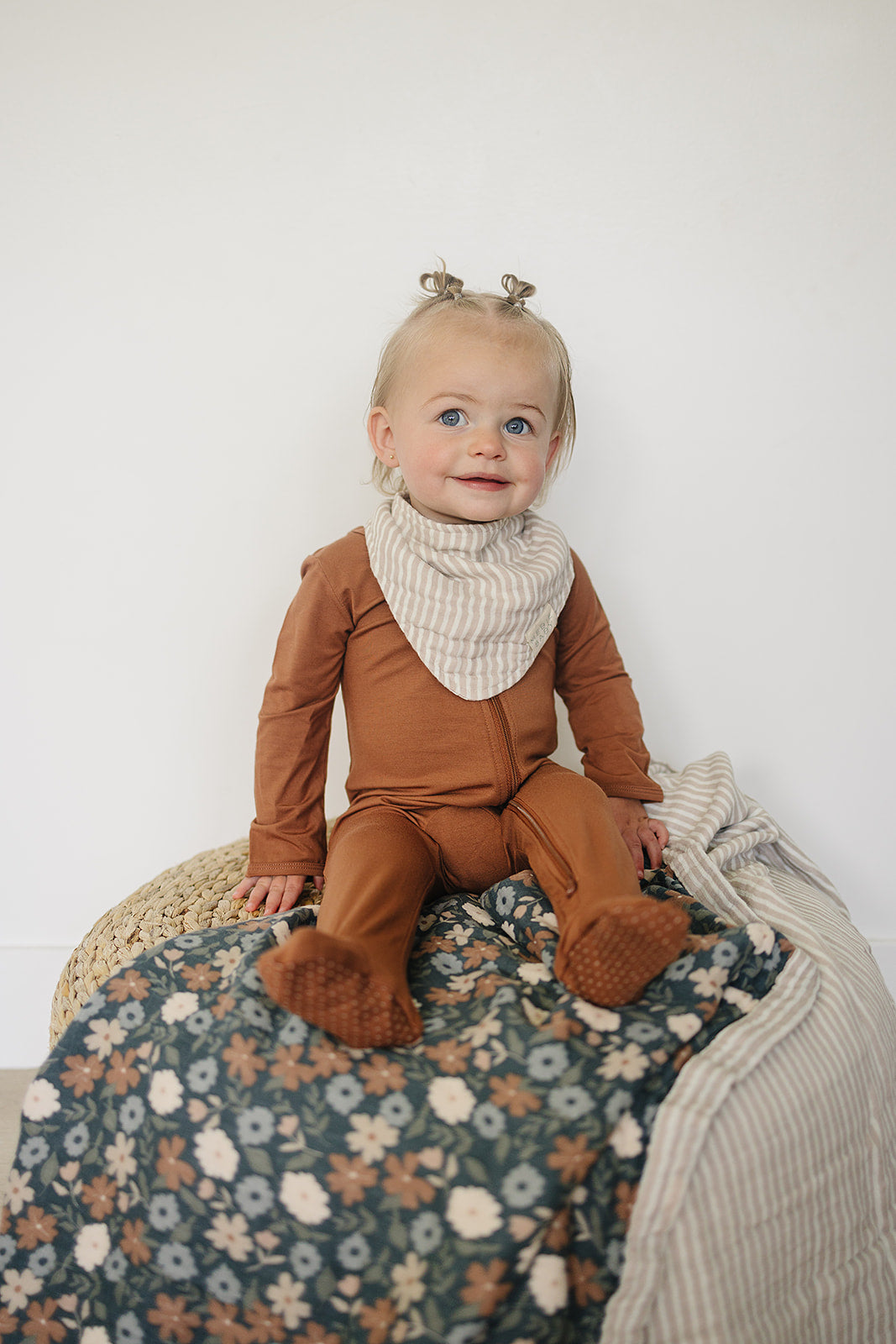 Taupe Stripe Bib