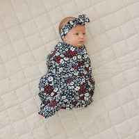 Americana Floral Ribbed Bamboo Stretch Swaddle Blanket