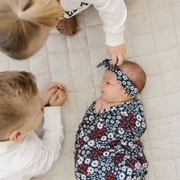Americana Floral Ribbed Bamboo Stretch Swaddle Blanket