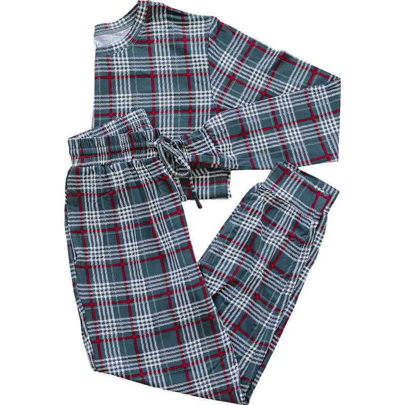 Green Plaid Bamboo Cozy Set - Adult Women