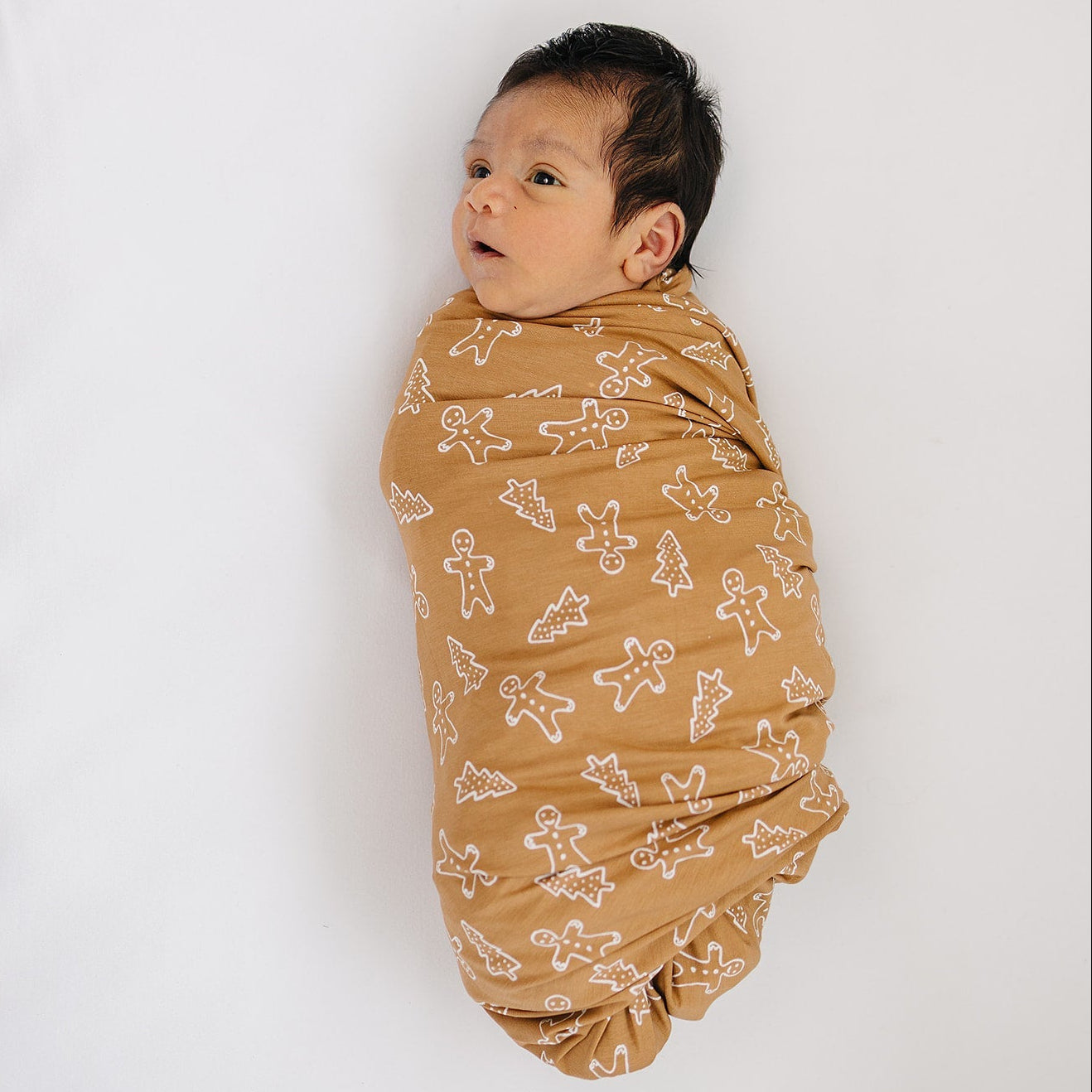 Gingerbread Bamboo Stretch Swaddle Blanket