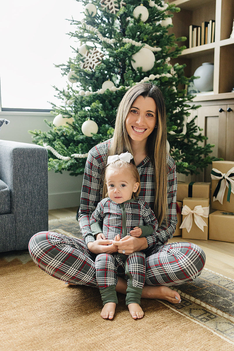 Green Plaid Bamboo Zipper Sleeper