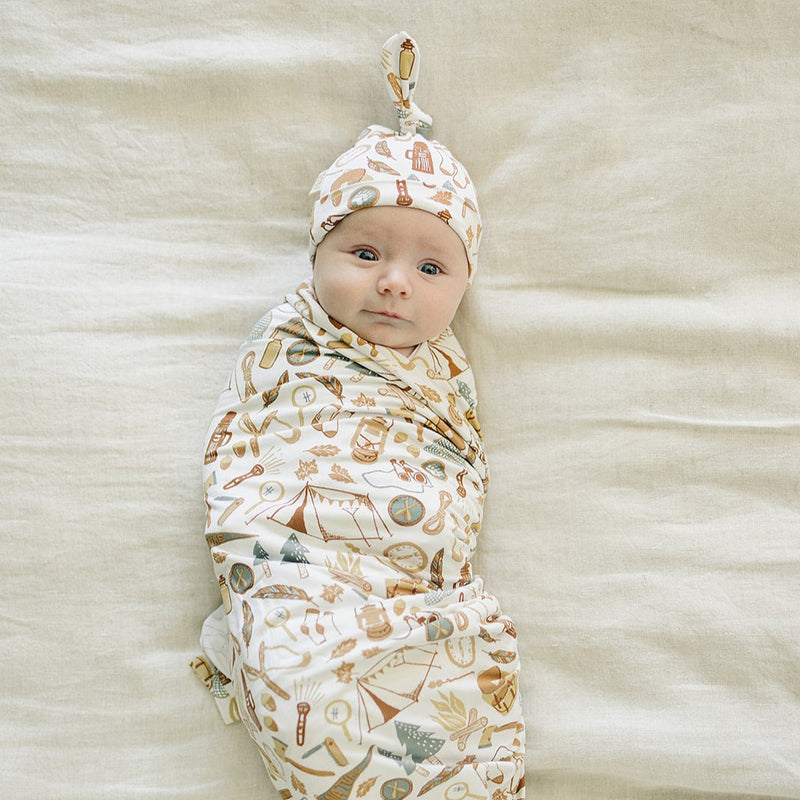 Camping Trip Bamboo Stretch Swaddle Blanket