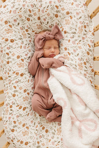 Dusty Rose Organic Cotton Ribbed Zipper Pajamas