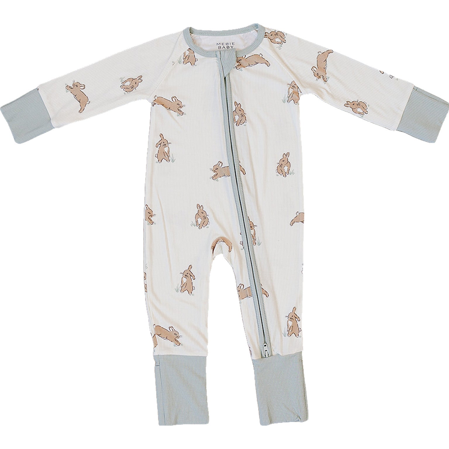 Bunny Ribbed Bamboo Zipper Romper