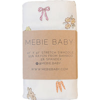 Pink Bunny Ribbed Bamboo Stretch Swaddle Blanket