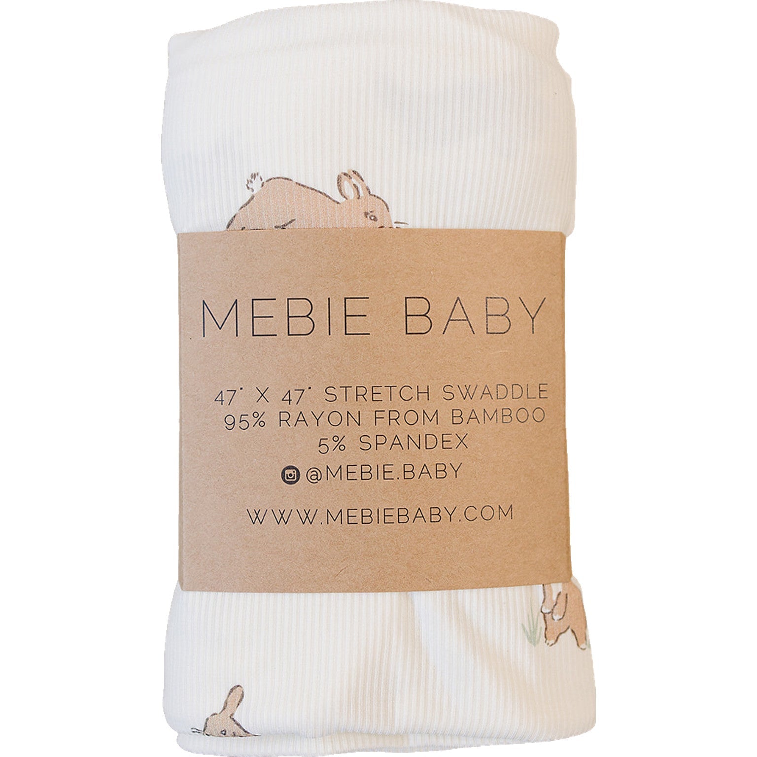 Bunny Ribbed Bamboo Stretch Swaddle Blanket