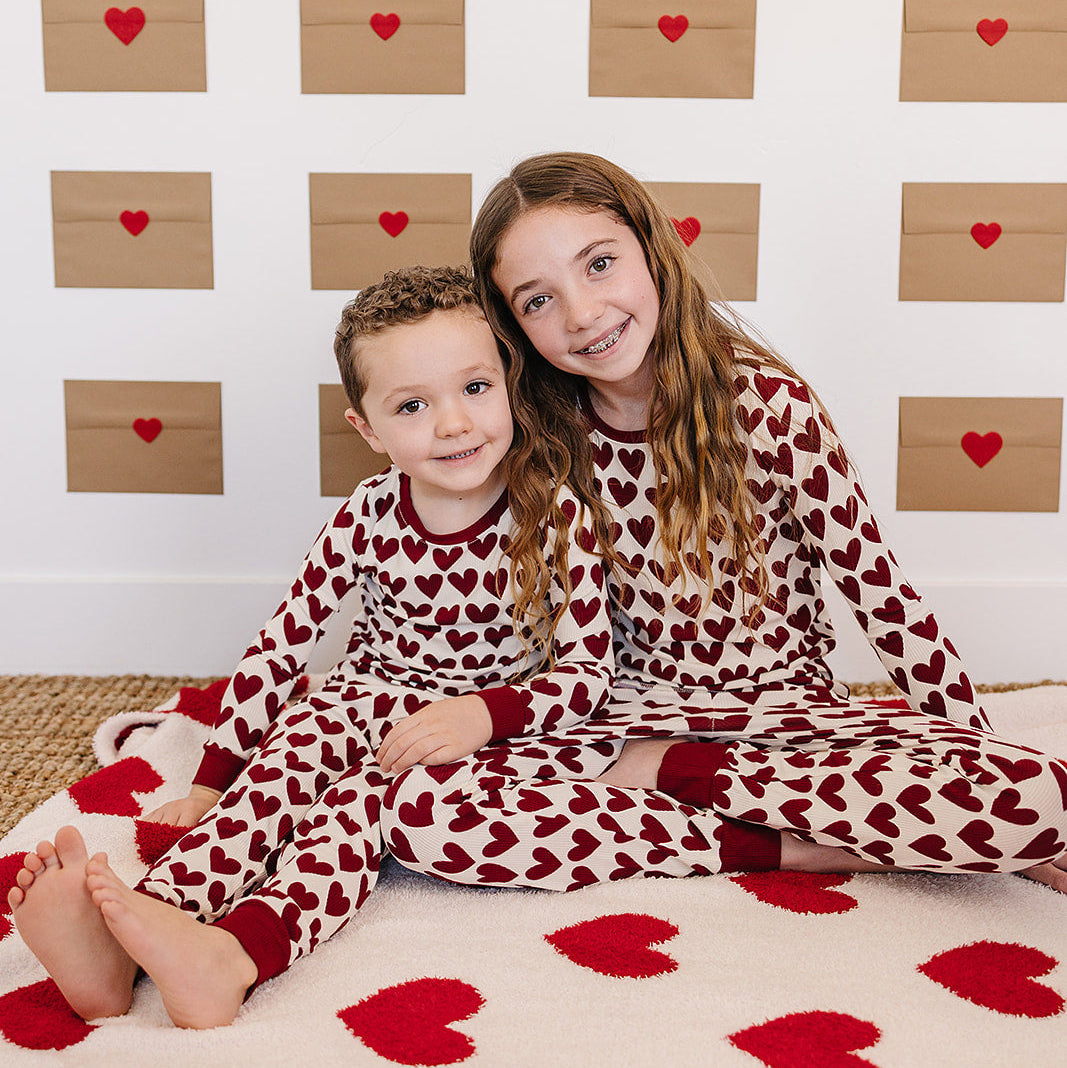 Hearts Ribbed Bamboo Cozy Set