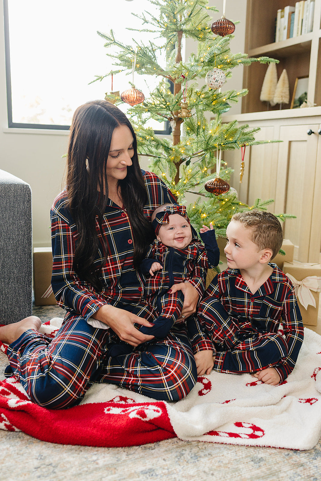 Christmas Plaid Bamboo Zipper Romper