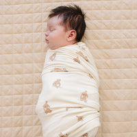 Bunny Ribbed Bamboo Stretch Swaddle Blanket