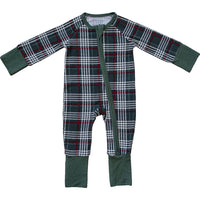 Green Plaid Bamboo Zipper Sleeper