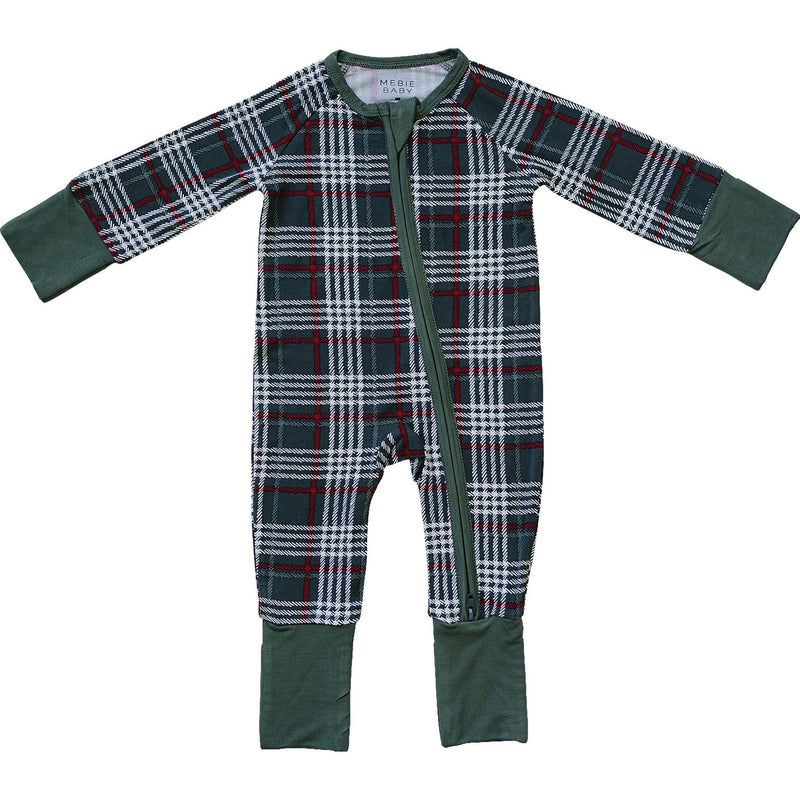 Green Plaid Bamboo Zipper Sleeper