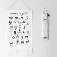 Animal French Alphabet Wall Tapestry
