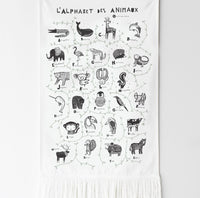 Animal French Alphabet Wall Tapestry