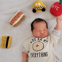 NYC Baby Gift Set - Taxi, Metro Card, Hot Dog + Apple