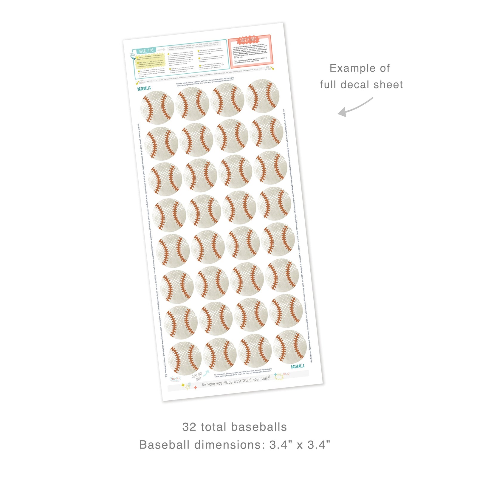 Baseball Fabric Wall Decals