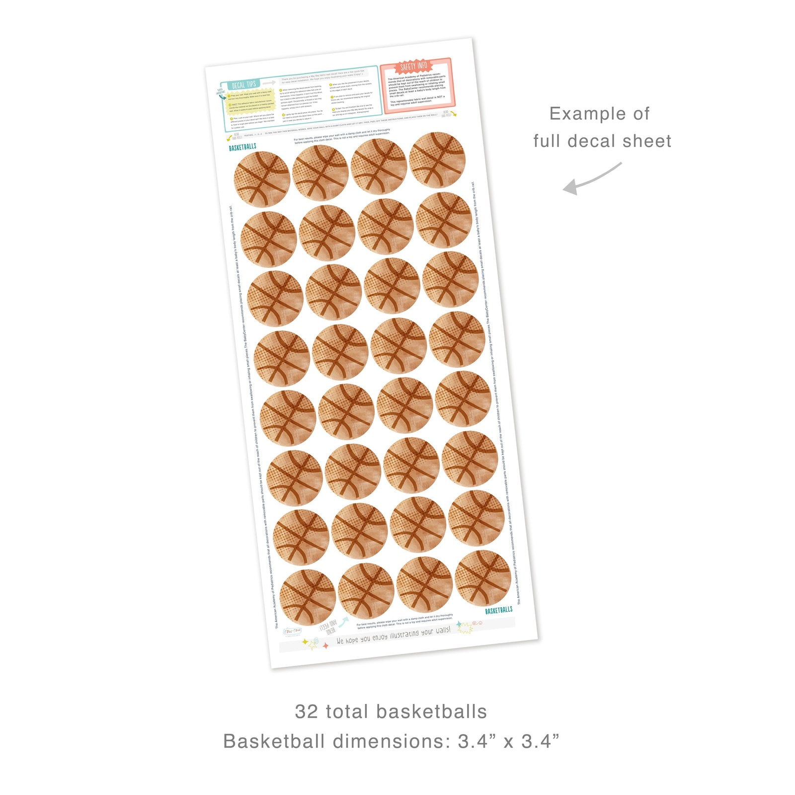 Basketball Fabric Wall Decals