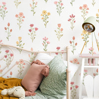 Floral Bunch Fabric Wall Decals - Cottage